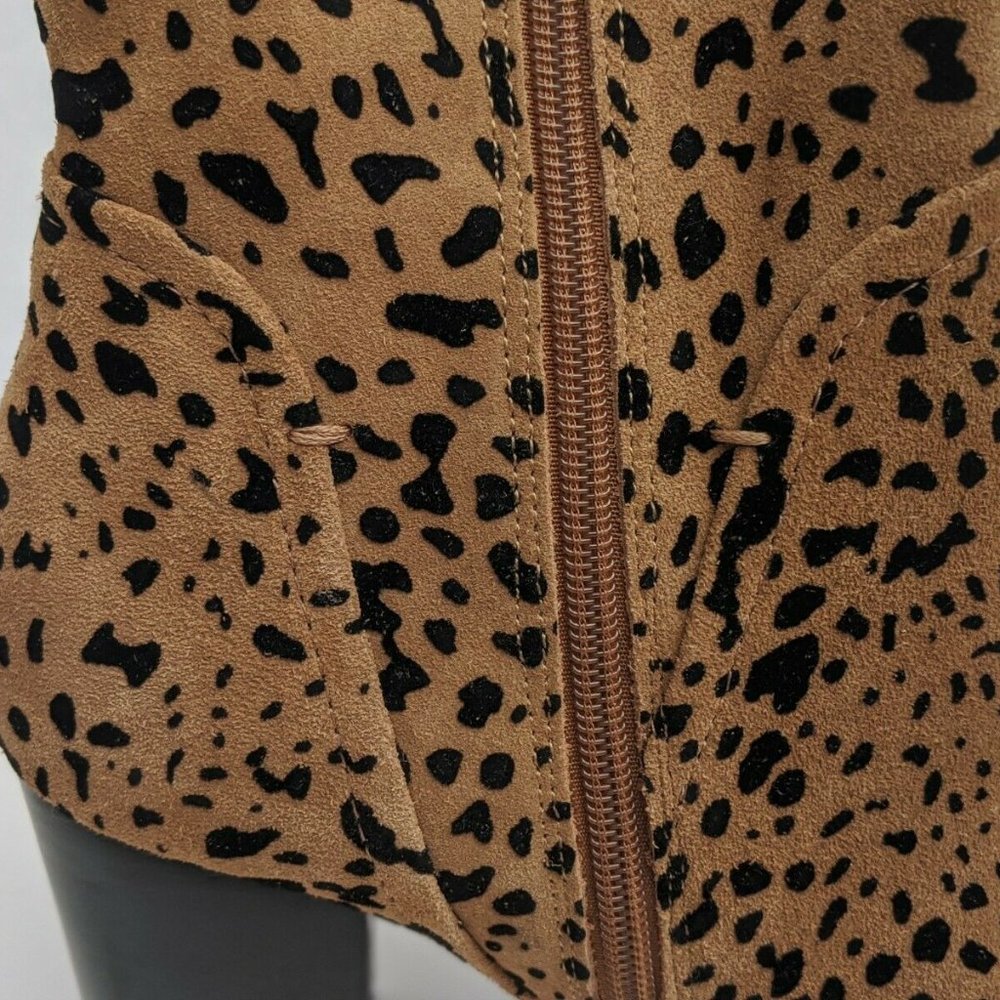 Gibson & Latimer Cheetah Cow Leather Boot Above Ankel NEW Size 9.5 Med - Picture 5 of 12